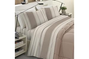 BANZAII TEXTILE INNOVATOR ONLINE Banzaii Completo Lenzuola Matrimoniale Maxi Invernale in Flanella Felpate 100% Cotone Anti-Pilling 2 Piazze Maxi Doriana Beige