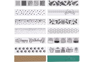 GLOBLELAND 12pcs Rectangle Baking Embossing Decoration Plastic Embossing Folders Plastic Templates templates Tools for DIY Craft Scrapbooking Photo Album Card Decoration