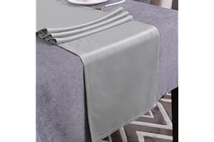 WAITER TREE Runner da Tavolo Moderno Runner per Cucina Impermeabile Decorazione per Casa Sala da Pranzo Letto Caffetteria (Argento, 35x300cm)