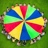 Parachute, Rainbow Color Parachute Game for Children Sports Activities Parties Group Exercises Outdoors (2 m)