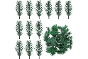 CANRNYACBZ 50 Stück Künstliche Tannenzweige, 6 cm Lang Tannenzweige Künstlich wie Echt, Grüne Pflanzen Adventskranz Deko DIY, Streudeko Weihnachten basteln für Girlande, Kranz und Weihnachtsverzierung