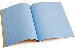 CROSSBOW EDUCATION Dyslexia Tinted Exercise Books - A4-8mm lined with margin - Sky (10 Pack)