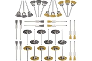 GIAK Mosiężna szczotka polerska zestaw 36 szt., szczotki metalowe ze stali nierdzewnej, obrotowe szczotki do wiertarki i innych narzędzi obrotowych