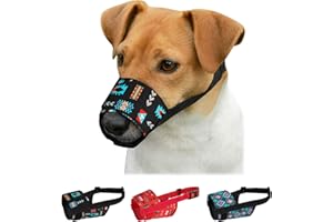 CollarDirect Kaganiec dla psa, dla małych, średnich i dużych psów, miękki, oddychający, nylonowy, bezpieczny wzór, ochrona ust, przeciw gryzieniu, szczekaniu, kagańce dla zwierząt domowych (wzór 2,