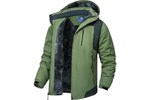 Zzkouine Impermeabile Giacca Da Montagna In Pile Da Uomo Giacca Da Sci Calda Multi-Tasche Adatto Per Sport Invernali E Attività Outdoor In Montagna Antivento Impermeabile E Traspirante