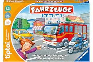 Ravensburger tiptoi Spiel 00127 Fahrzeuge in der Stadt - Lernspiel ab 3 Jahren, lehrreiches Zuordnungsspiel für Jungen und Mädchen, für 1-4 Spieler