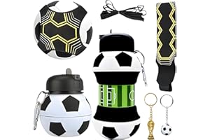 GVMJHYK Bouteille d'eau en Silicone pour le Football Bouteille d'eau de Course Pliable en Silicone avec Porte-clés Trophée de Ceinture d'entraînement pour enfants