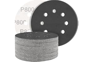 STEBRUAM 50PCS 125mm Dry Wet Sanding Discs 800 Grit, Hook and Loop Sandpaper Silicon Carbide Orbital Sander Discs for Polishing/Metal/Automotive