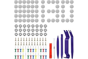 Acsatont 70 PCS Kit Riparazione Cielo Auto, Vite per Riparazione Tetto Auto, Riparazione Automobilistica Rivetti Pulsante, Tappezzeria Auto Puntine Per Cielo Auto (70)