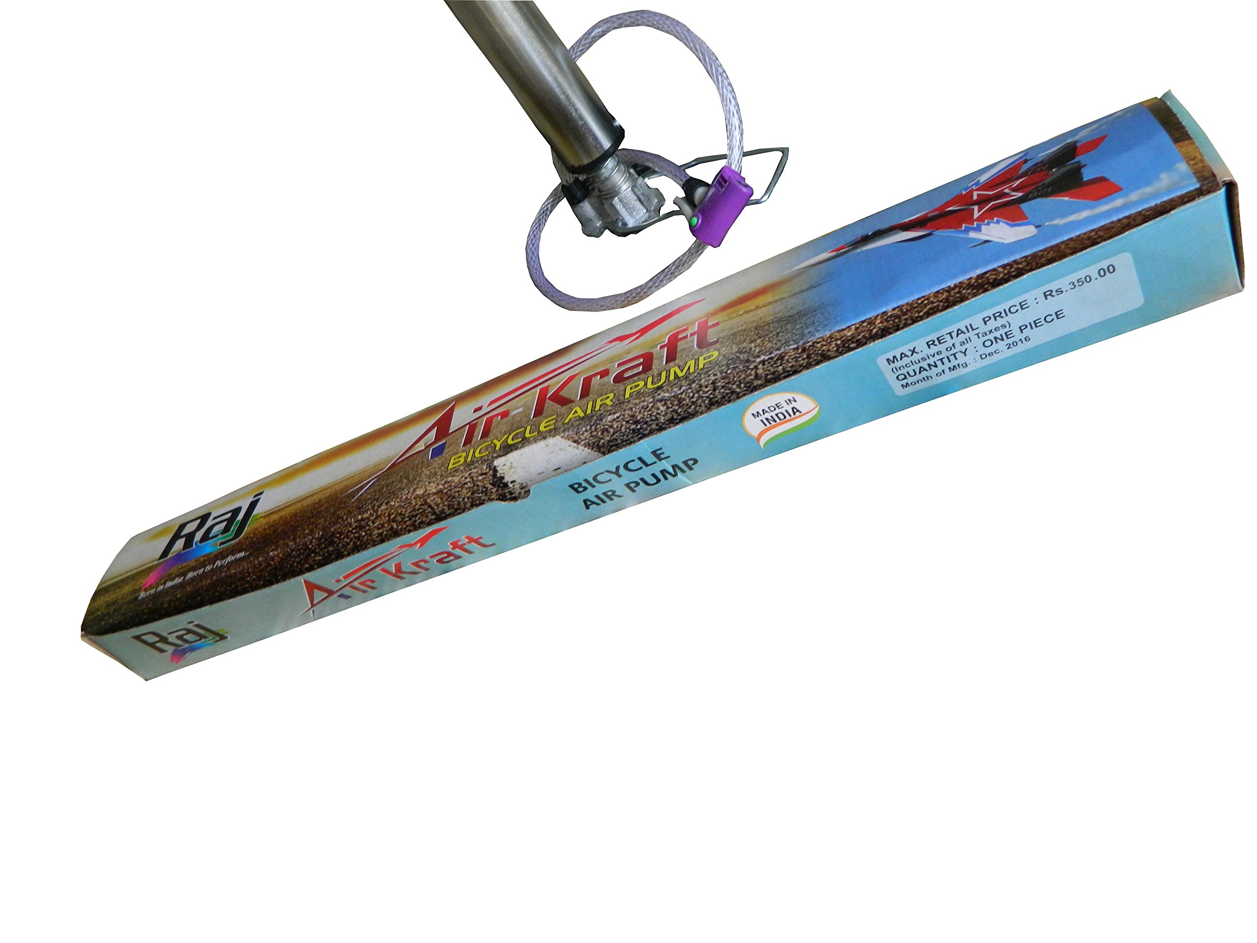 Raj Airkraft High Pressure Alloy_Steel Air Pump for Car Bike Bicycle Motorcycle Ball and Inflatable Furniture/Toys (Silver) Pack of 1 - Image 5