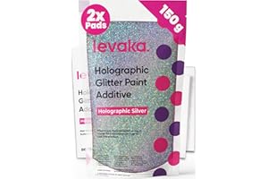 FBGC Silver Glitter [150g] – Holographic Glitter with 2 x Buffing Pads – Luminous Paint Finish