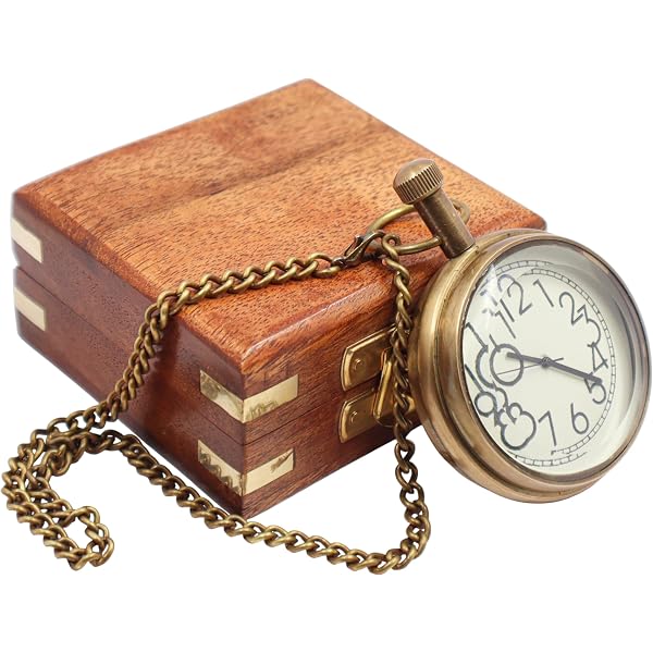 Montre De Poche Vintage Antique Avec étui - Laiton, Cadran Blanc, Unisexe