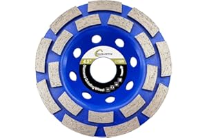 Diamond Concrete Grinding Wheel 115mm - Double Row Cup Grinding Wheel for Polishing and Cleaning Granite Marble Concrete Masonry Artificial Stone for Angle Grinder SANLEETEK