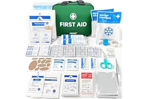 HONYAO Trousse de Secours 180 Pièces, Kit Premier Secours Complète, Trousse à Pharmacie pour Maison Voiture Sport Voyage Camping Enfant Lieu de Travail, Vert