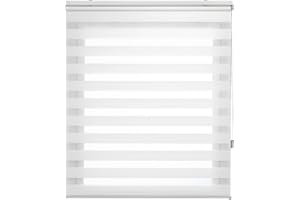 BLINDECOR Uniestor Basic estor noche y día color Blanco roto - estor de 140 x 180 cm (ancho x alto) | Tamaño de la tela 137 x 175 cm. Estores enrollables noche y día