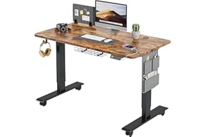 MAIDeSITe Height Adjustable Standing Desk Electric Standing Desk Sit Stand Desk Stand Up Desk with Cable Tray 120 * 60cm Desktop for Home Office