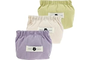 PandaHug 3Pcs Corduroy Elastic Hair Tie Organizer, 12x13x5cm Bag Organizer for Tote, Mini Bag for Purse Lipstick Organiser Fashion Travel Makeup Bags Hair Accessory for Women Girls(b)