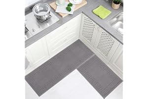 Cekene Kitchen Mat Sets Non-slip Durable Kitchen Floor Rug Machine Washable Carpet Runner Rug for Kitchen Hallway Launry Room 45x70+45x120cm
