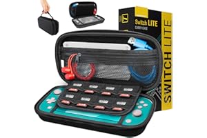 Orzly Tragetasche kompatibel mit Nintendo Switch Lite – Aufbewahrungstasche / - Hartschalen Case/Cover/Hülle/Schutzhülle für die Verwendung mit der Nintendo Switch Lite Konsole & Accesoires