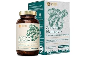 Nature Basics® capsule di zenzero BIO & EXTRAKT | certificato e sostenibile in un barattolo | 180 capsule vegane e pure | testate in laboratorio, provenienti da DE, prive di additivi e CO2 neutrali