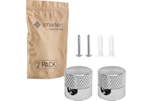 smartect Decentratore da Parete e Soffitto in Alluminio per Cavi [2 Pezzi, Ondulato, Metallo] Gancio da soffitto con viti e tasselli, Supporto in superficie per il tuo progetto fai-da-te