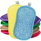 Surfela 6 Pieces Kitchen Scrubber, Soft and Durable Double-Sided Kitchen Sponge, 15 &times; 9 &times; 2 cm Reusable Microfiber Cleaning S