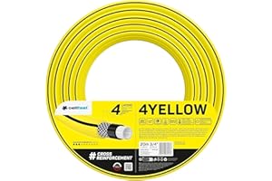 Cellfast Wąż Ogrodowy YELLOW, Lekki, Wytrzymały, 4-Warstwowy, Trwały Oplot Krzyżowy, Odporny na UV i Glony, odporność na skręcanie, Technologia REACH, 20 Bar, -10/+50°С temp. 3/4", 20m
