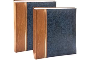 Kenro Grace Classic Photo Album for 200 Photos 7x5 / 13x18cm Blue Faux Leather Slip-In Pages and Memo Space - KD105UE