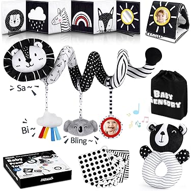 Manhattan Toy 161130 Fairytale Peek-a-Boo Zacht Activiteit Crinkle Boek voor Baby & Peuter met vastgebonden Bunny Squeaker, Veelkleurig
