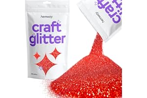 ‎HEMWAY Hemway Craft Glitter 100g 3,5 Unzen Mikrofeiner 1/256" 0,004" 0,1 mm (RED)