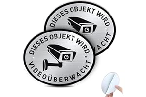 ‎SINMAO SINMAO Schild Videoüberwachung Bereich (150×120mm) Klein-Alu Warnschild Kamera Überwachung-Achten Sie auf die Überwachung