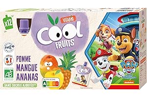 Vitabio Cool Fruits - Gourdes La Pat' Patrouille Pomme Mangue Ananas - 12 x 90 g - BIO
