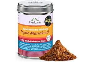 ‎HERBARIA Herbaria Tajine Marrakesch bio 100g M-Dose - fertige Bio-Gewürzmischung für marokkanische Tajine-Gerichte mit erlesenen Zutaten - in nachhaltiger Aromaschutz-Dose