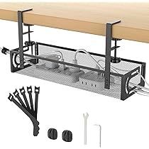 Kabelmanagement Tablett Für Schreibtisch - Schwarz, Ohne Bohren