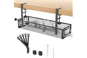 WUHUIXOZ Cinati Kabelmanagement-Tablett für den Schreibtisch, ohne Bohren, Kabelablage mit Klemme für Schreibtisch-Kabelmanagement, Schreibtisch-Kabelmanagementbox für Büro, Zuhause, Keine Schäden am