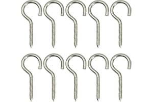 DRENKY 10 pezzi M5 X 65 Ganci avvitabili occhielli a vite Viti autofilettanti a gancio avvitabile in acciaio inossidabile 304Viti di serraggio a mano tonda a cerchio circolarePer uso esterno ed interno