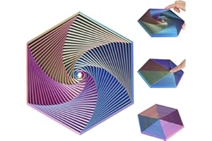 Ainiv Fractal Fidget Hexagon Toy, 3D Printing Hexagon Spiral Fidget Toys, Stress Relief Hexagon Geometric Sensory Toy for Autism Anxiety, Pocket Size Desk Toys for Adults, 14.5cm