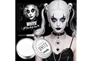 SPINNE LUCAS Trucchi Bianco per Viso Halloween, Trucchi Halloween Make up, Trucco Halloween Carnevale Bambini Donna Adulti, Bianco Body Painting per Carnevale Feste Clown Effetti Speciali Sfx 50g
