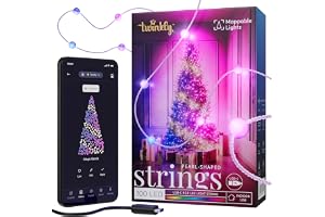 Twinkly Strings USB-C Pearls 100 LED, Pearl-Shaped LED Light String, Christmas Lights, RGB Multicolor LED Lights, Compatible with Alexa, Google Home, USB-C Power, Transparent Wire, 19.7ft