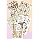 Ms Major Selection 5 Li Brown Vintage Themed Sticker Pack/Bullet Journal Notebook Sticker Agenda Laptop Label
