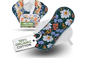 NATISSY ÉcoConfort Protèges Slip Lavables Réutilisables en Coton Bio pour Pertes Blanches (S, x7); Lavables à Haute T°, 100% Respirants, Protection Féminine SEULEMENT pour Usage Quotidien, Douce (Sans PUL)