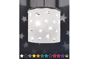 Ereki Ceiling Pendant Light Shade - Star Light Projection Effect Light Cover - Magnetic Ceiling Night Light Lampshade Kit for Interchangeable Designs White