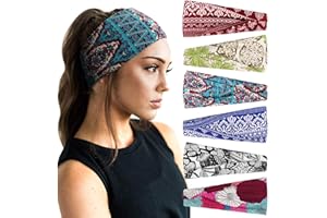 DRESHOW 6 Piezas Diadema para Mujer Boho Diademas Elástico Banda para el Cabello Turbante Banda Accesorio Pelo para Mujer Niñas