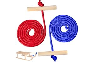 aurorayer 2 Sätze Schlittenseil mit Griff,Schlitten Seil Zugseil 150 cm Zugseil für Schlitten für Winter Zubehör Zugseil Schlitten und Rodel