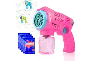 Blubbel Pistolet à Bulles, Machine a Bulle 3000+Bulles/Min,Machine à Bulles de Savon,Pistolet a Bulle,Canon a Bulle,Bubble Machine a Bulles Jouet à Bulles Cadeau pour Enfant/Anniversaire/fête