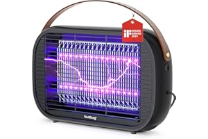 Buzbug LED Insektenvernichter, 10 Jahre Lebensdauer der Lampe, 2800V Starke Mücken- und Fliegenfalle,Nachhaltig mit geringerem Stromverbrauch, Mückenlampe, Mückenschutz, Mückenabwehr(schwarz)