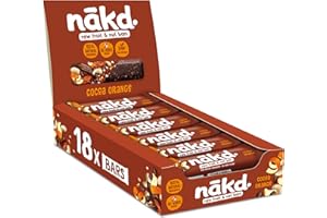 Nakd Cocoa Orange Natural Fruit & Nut Bars - Vegan - Healthy Snack - Gluten Free - 35g x 18 bars