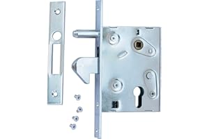 KEYMET F-60 Hook Mortice Lock for Sliding Door Lock for Sliding Doors Counter Plate with Guide Pin