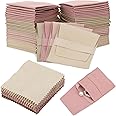 120 Pcs Microfiber Jewelry Pouch 8x8cm Packaging Bag Luxury Gift Fixed Strap Envelope Style Packaging with Cleaning Cloth(Fresh Color)