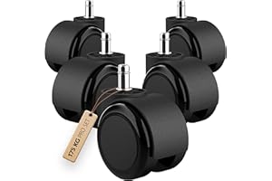‎RAVN HAMAN RAVN HAMAN 5er Set Bürostuhlrollen 11 mm x 22 mm - - Hartboden-Rollen bis 175 kg - - Abriebfeste Drehstuhlrollen - - Sauber abrollende Stuhlrollen - - Räder für Bürostühle, PU